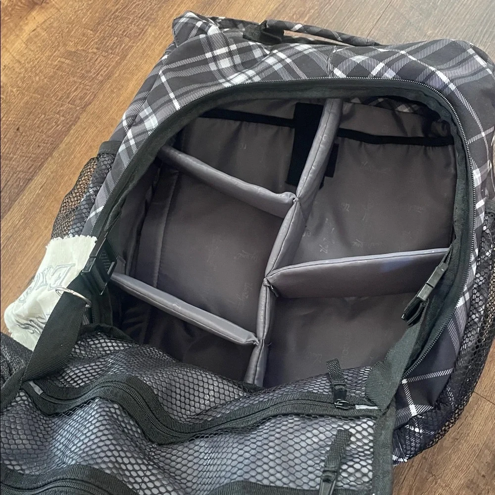 Thirty-One Black and White Plaid Backpack camera bag